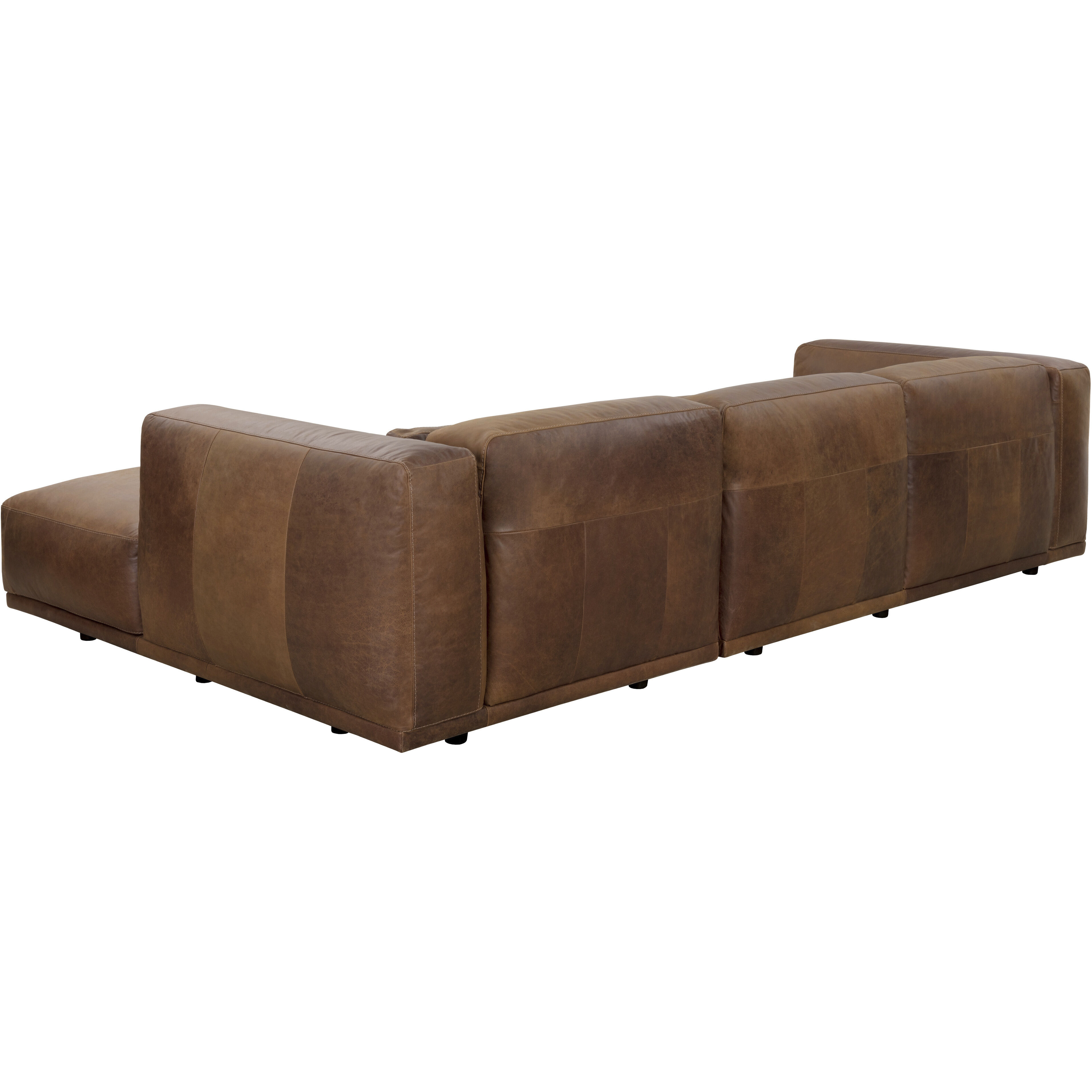 Beau Lucia Tobacco Leather Sofa Chaise, RAF